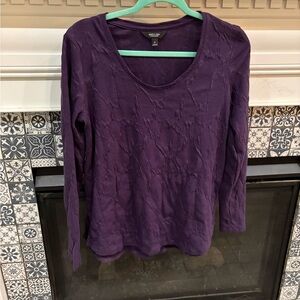 Simply Vera Vera Wang Textured Plum Long Sleeve Top